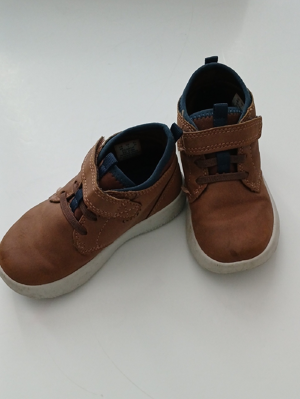 Sperry Brown and Navy Kids Hook-and-Loop Sneakers